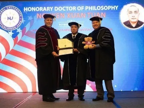 Đại học Nobel (Hoa Kỳ) tặng bằng Tiến sĩ danh dự cho nhà văn, nhà nghiên cứu Nguyễn Xuân Tuấn