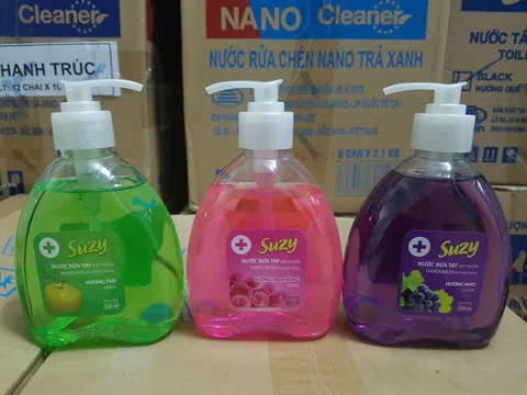 Nước rửa tay diệt khuẩn Suzy lưu hành không phép, 'mập mờ' công dụng?